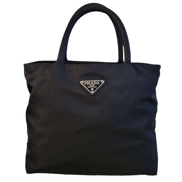 Prada Handbags - Prada Nylon Black Small Tote Handbag